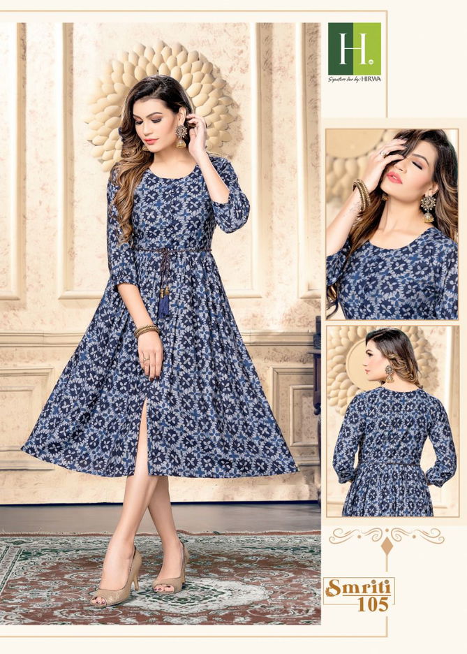 Hirwa Smriti  Ethnic Wear Wholesale Kurti Collection 